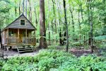 Whimsical wooded playhouse 